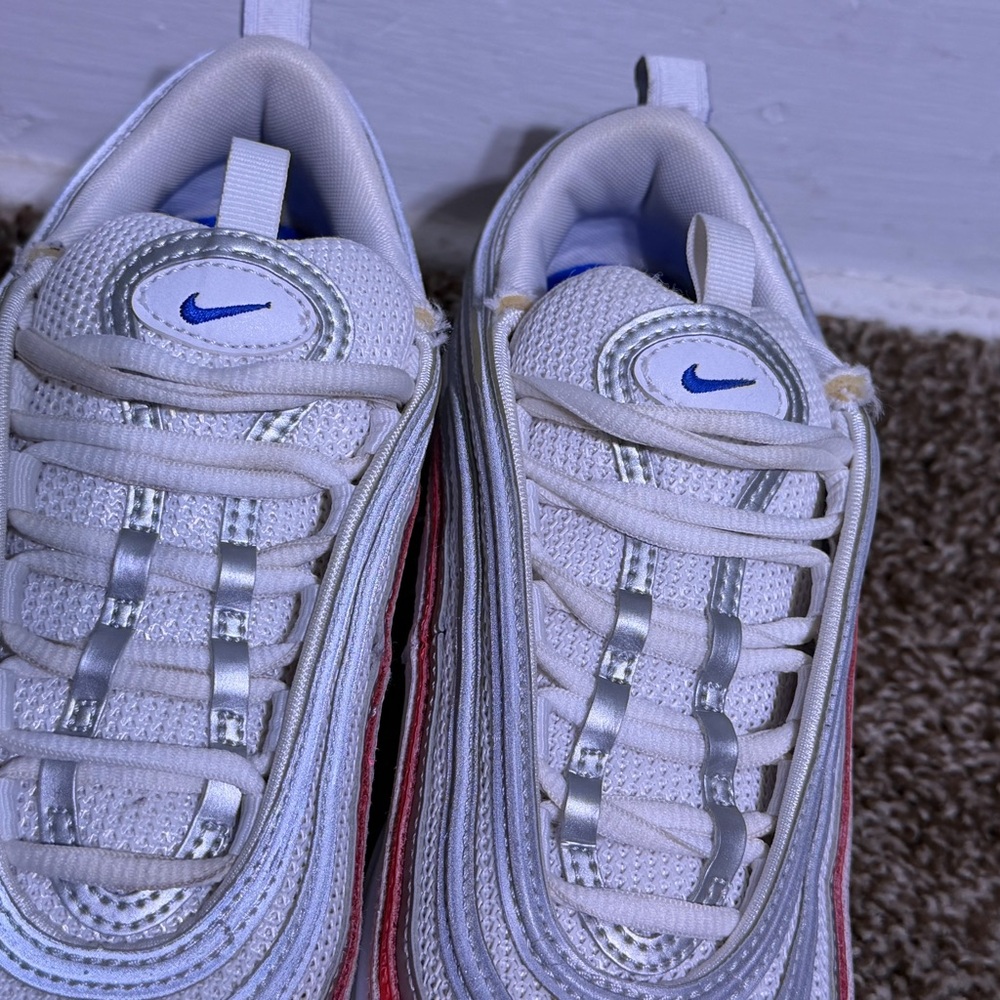 Nike Air Max 97 Essential Flash Crimson Silver Women's 7.5 CZ6087-101 White - Picture 3 of 7